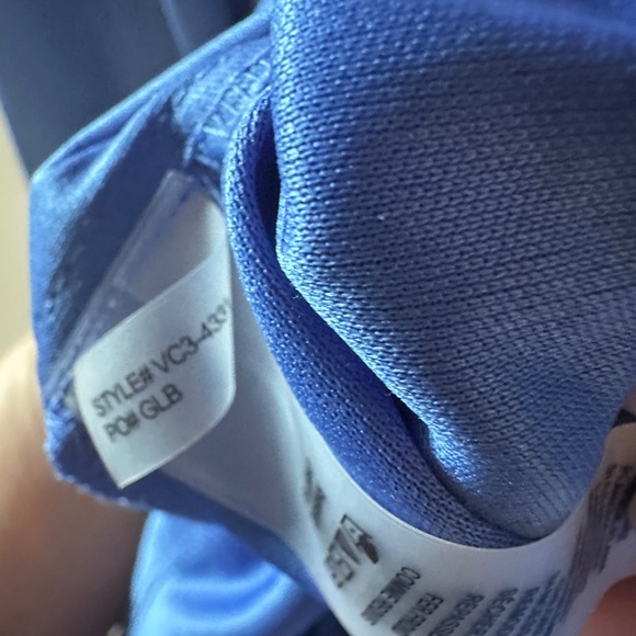 NWOT Vince Camuto Padded Shoulder Ruched Jersey Dress in Periwinkle - 8 - Picture 8 of 8